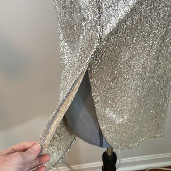 Bar III metallic gold halter blouse - Picture 3 of 6